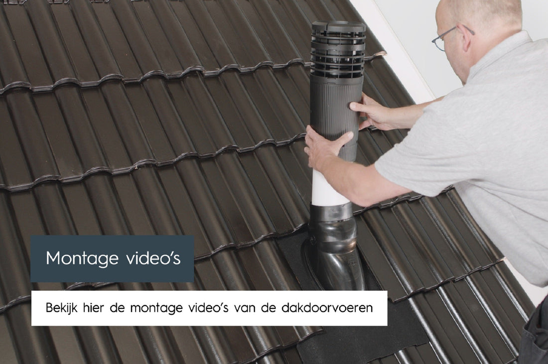 Montage van een Ubbink ventilatiedakdoorvoer in een hellend dak