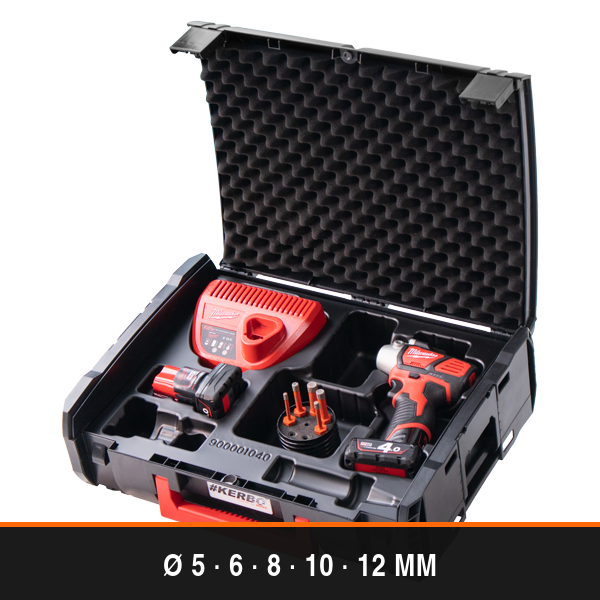 #Kerbo Complete Diamantboorset met Milwaukee M12 – 5 maten, inhoud van de set