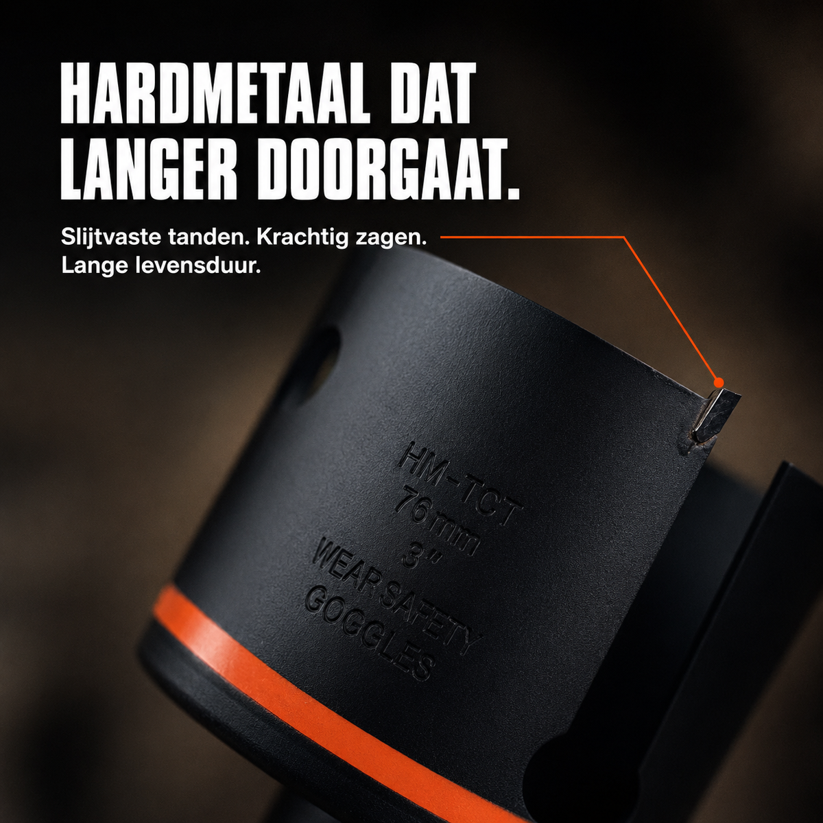 Prop-Out gatzagen: close-up van de tanden