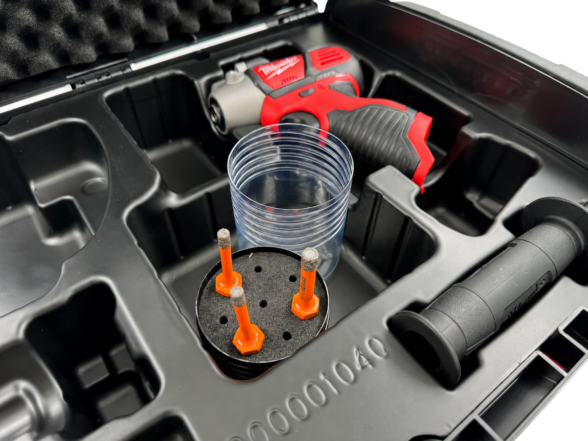 #Kerbo Light Diamantboorset met Milwaukee M12 – 2 maten, vrijstaand