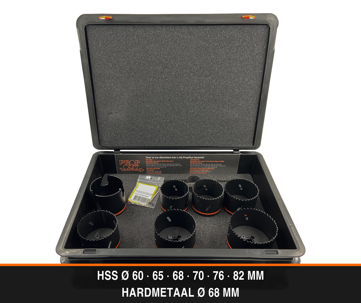 Prop-Out Gatzagenset Electro – 7 maten, inhoud van de set